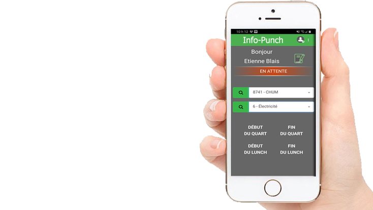 Application punch mobile sur téléphone intelligent