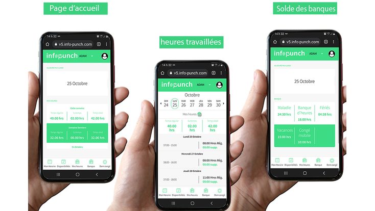 Application mobile : heures travaillées et solde des banques