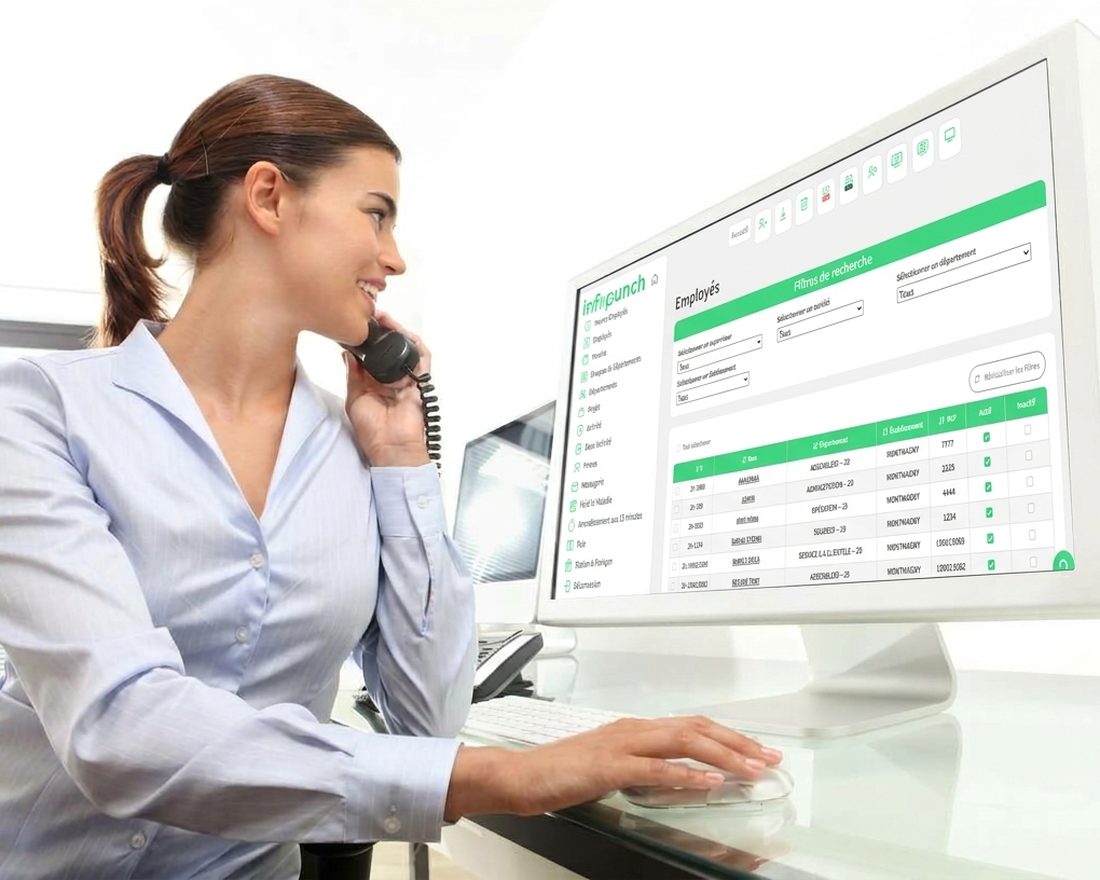 Gestion des employés dans le logiciel Info-Punch à l'ordinateur